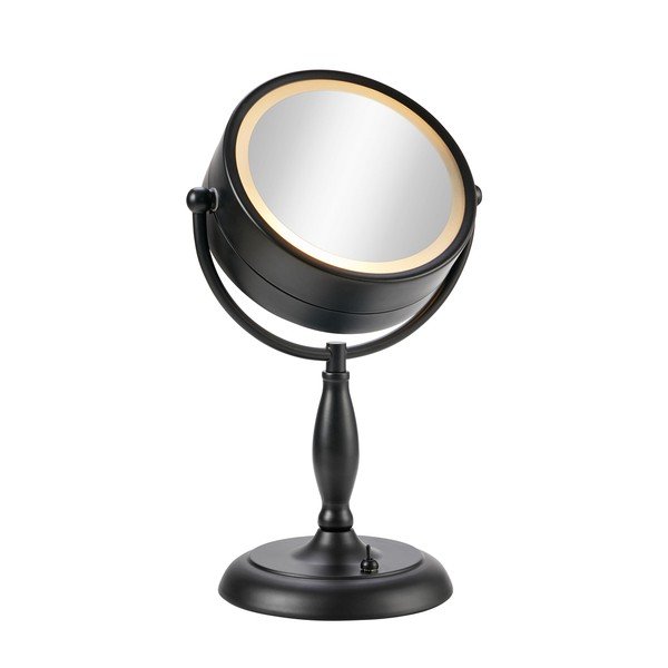 Mat crna stolna lampa sa staklenim sjenilom (visina 36 cm) Face – Markslöjd