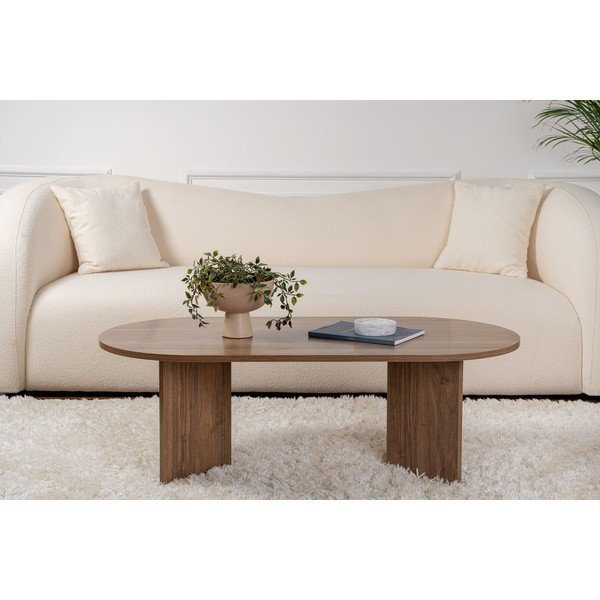 Tamno smeđi stolić za kavu u dekoru oraha 60x119 cm Sable – Kalune Design-image-3