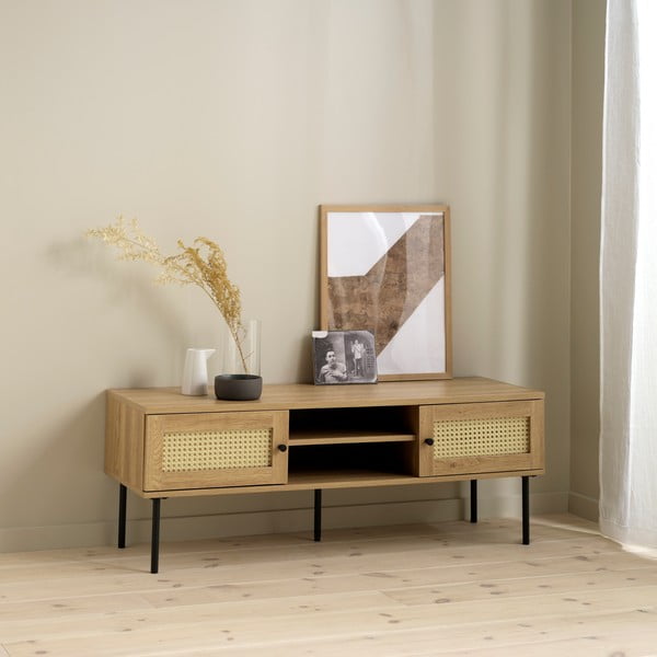 TV komoda u dekoru hrasta u prirodnoj boji 120x43 cm Pensacola – Unique Furniture-image-1