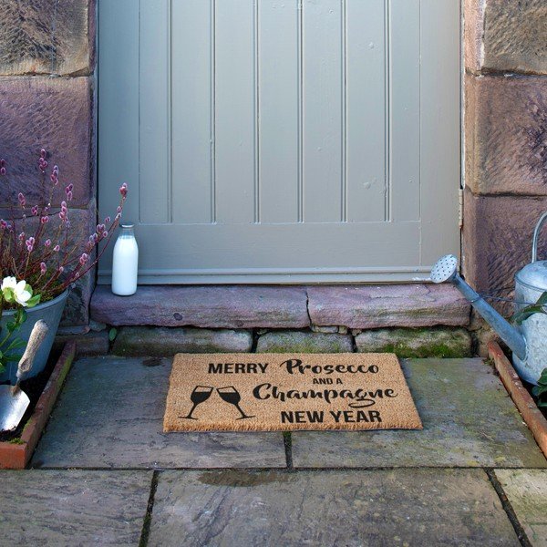Otirač s božićnim motivom od kokosovih vlakana 40x60 cm Champagne New Year – Artsy Doormats-image-4