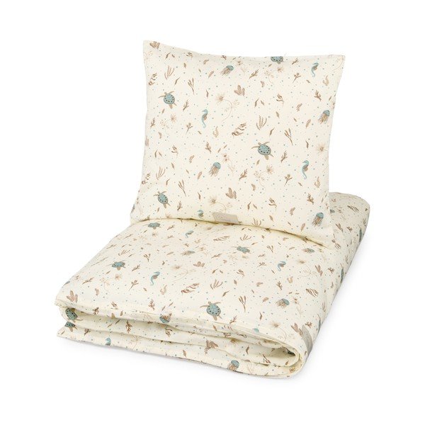 Svijetlo žuta dječja posteljina za dječji krevetić od organskog pamuka 70x100 cm Sea Garden – Cam Cam Copenhagen