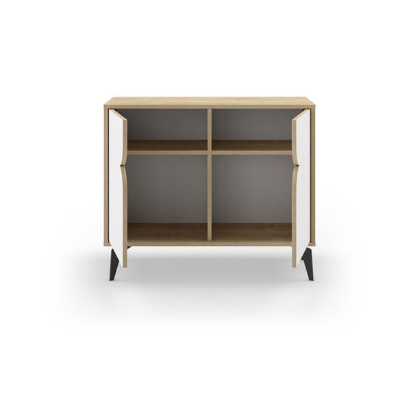 Bijeli/u prirodnoj boji ormarić u dekoru hrasta 95x79 cm Nola – Marckeric-image-3