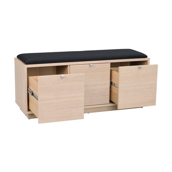 Crni/u prirodnoj boji ormarić za cipele u dekoru hrasta s klupom Confetti – Rowico-image-3