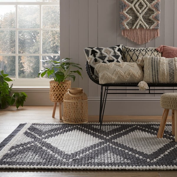 Sivi tepih 230x160 cm Domino Zaid Berber - Flair Rugs-image-1