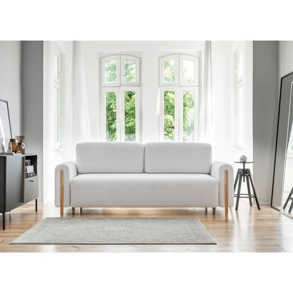 Siva sklopiva/s prostorom za odlaganje sofa od bouclé tkanine 244 cm Arcadova – ELTAP-image-1