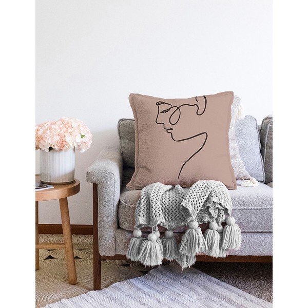 Bež jastučnica s udjelom pamuka Minimalist Cushion Covers Portrait, 55 x 55 cm-image-2