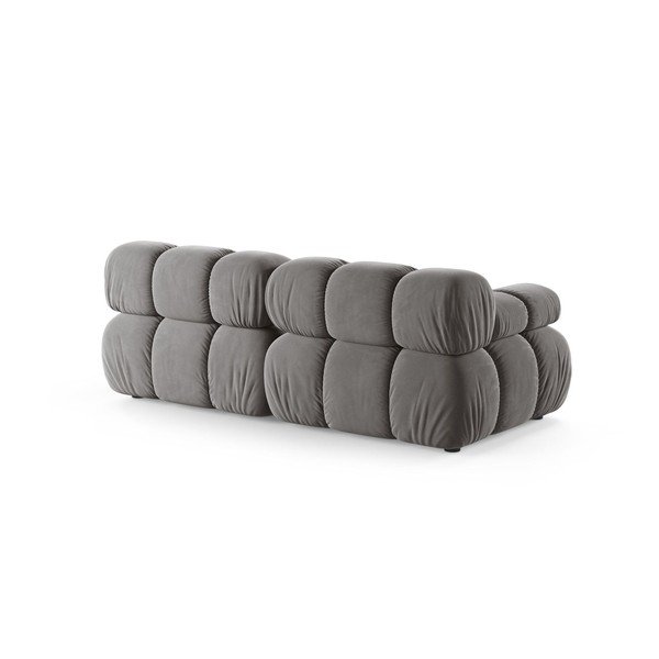 Svijetlo siva baršunasti sofa 188 cm – Micadoni -image-2