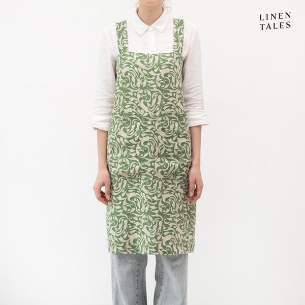 Lanena pregača Evergreen Damask – Linen Tales