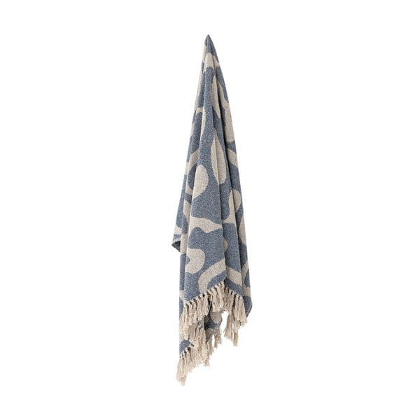 Plava/bež deka od recikliranog pamuka 130x160 cm Salobre – Bloomingville