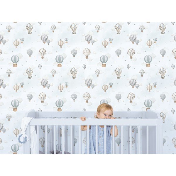 Dječje tapete od netkanog tekstila 10 m x 50 cm Hot-Air Balloons – Lilipinso-image-1