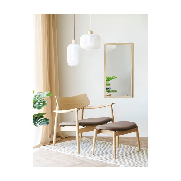 Smeđa fotelja s naslonjačem za noge Olvera – House Nordic-image-1