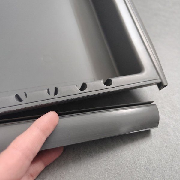 Siva plastična kanta za smeće 3x12 l za odvojeni otpad/ugradbena Metropolis Flip-up – Elletipi-image-3