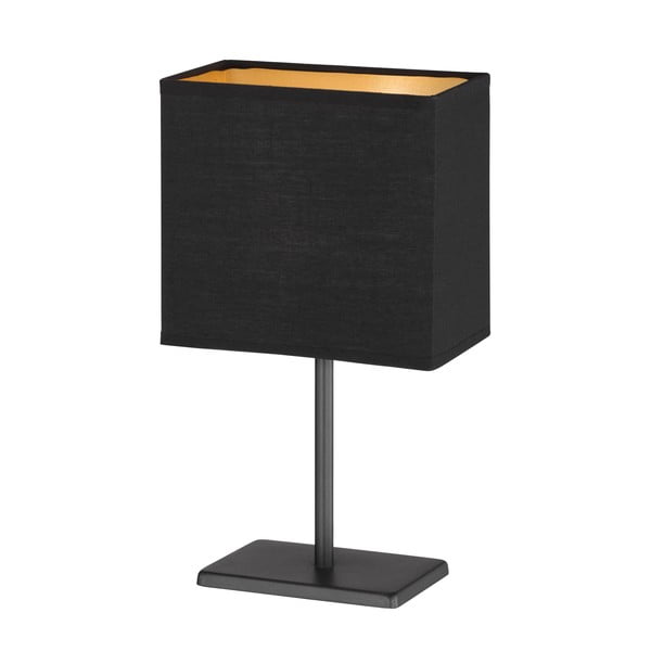 Crna stolna lampa s tekstilnim sjenilom (visina 30 cm) Kate – Fischer & Honsel