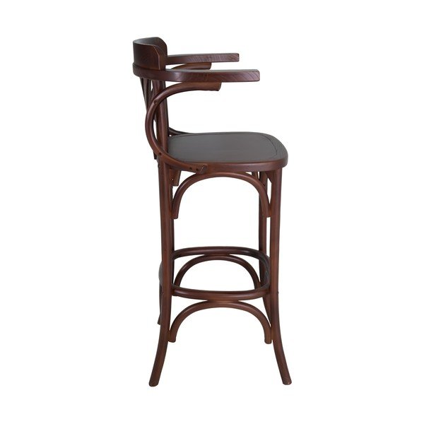 Smeđa barska stolica od čvrstog brijesta (visine sjedala 77 cm) Montmartre – Antic Line-image-3