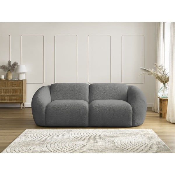 Siva sofa od bouclé tkanine 230 cm Tina – Bobochic Paris-image-1