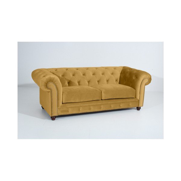 Žuta sofa Max Winzer Orleans Velvet, 216 cm-image-2