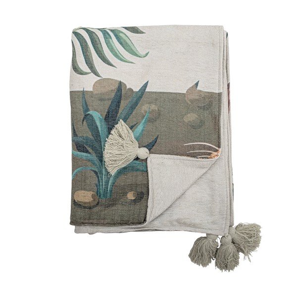 Zelena deka 130x155 cm Peacock – Bloomingville