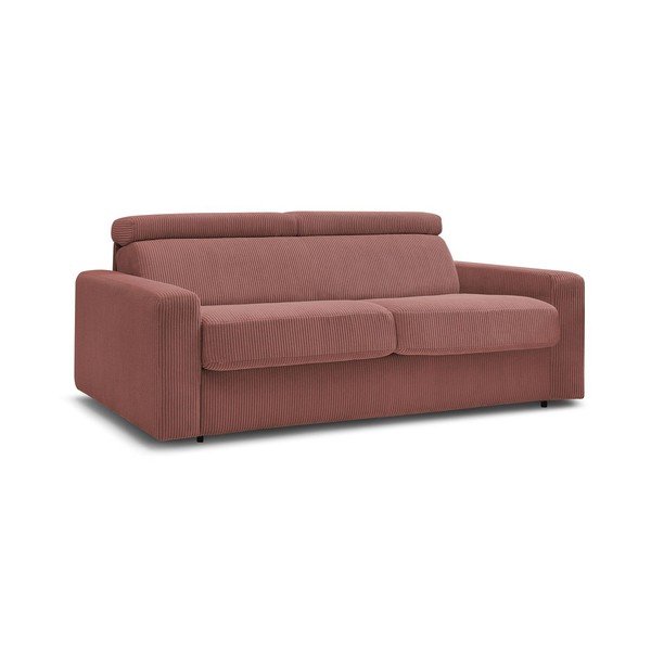 Ružičasta sklopiva sofa od samta 195 cm Monaco – Bobochic Paris-image-3