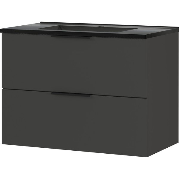 Crni/antracitno sivi zidni ormarić s umivaonikom 81x61 cm Crandon – Germania-image-3