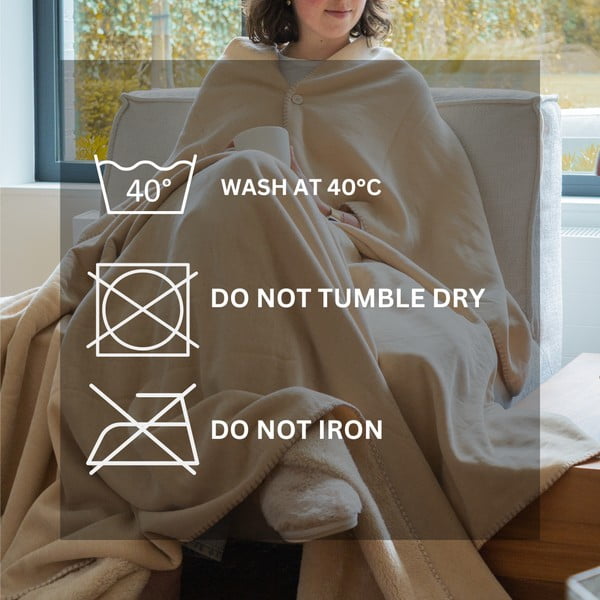 Deka od mikropliša boje slonovače 150x200 cm Tomo – Tiseco Home Studio-image-3