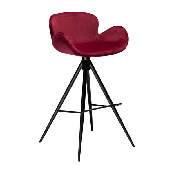 Crvena barska stolica DAN – FORM Denmark Gaia Velvet, visina 98 cm
