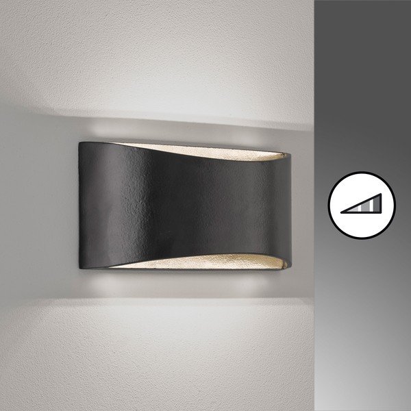 Crna LED zidna lampa s mogućnosti zatamnjivanja Arles – Fischer & Honsel-image-4