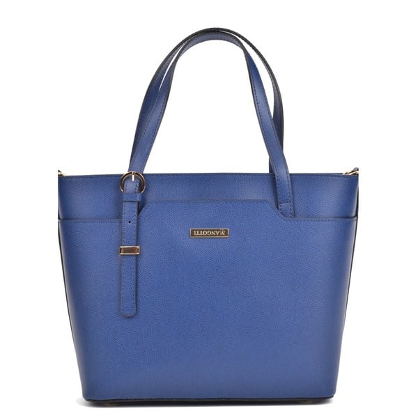 Plava kožna torbica Mangotti Bags Francesca