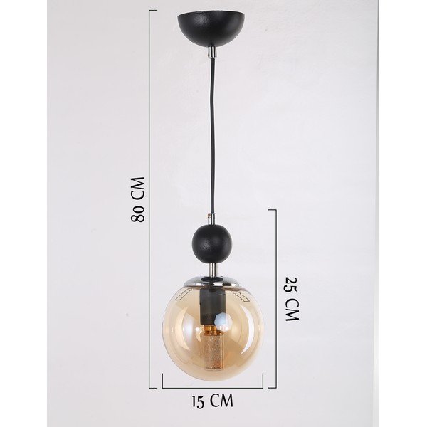 Oker žuta/crna viseća svjetiljka sa staklenim sjenilom ø 15 cm Marble – Squid Lighting-image-2