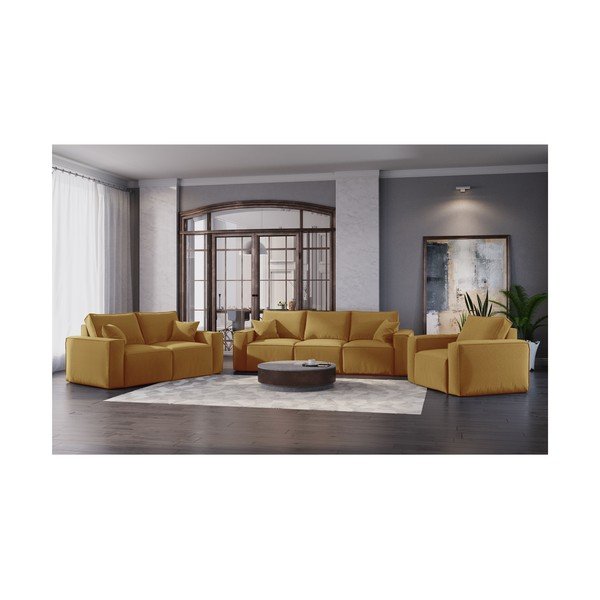 Žuta sofa Cosmopolitan Design Miami, 245 cm-image-4