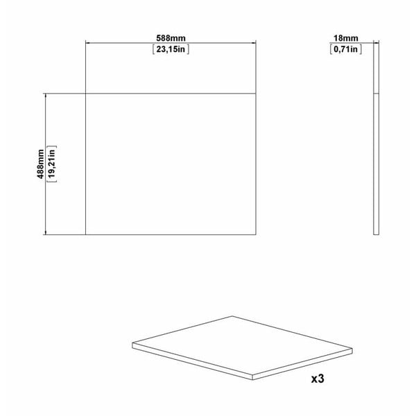 Dodatne police za ormar u kompletu od 3 komada (širina 58,8 cm) Verona - Tvilum-image-2