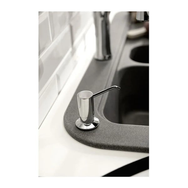 Mat crni plastičan dozator sapuna 350 ml – Sapho-image-1