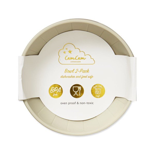 Bež silikonske dječje zdjelice u setu 2 kom ø 13,5 cm Earth – Cam Cam Copenhagen-image-4