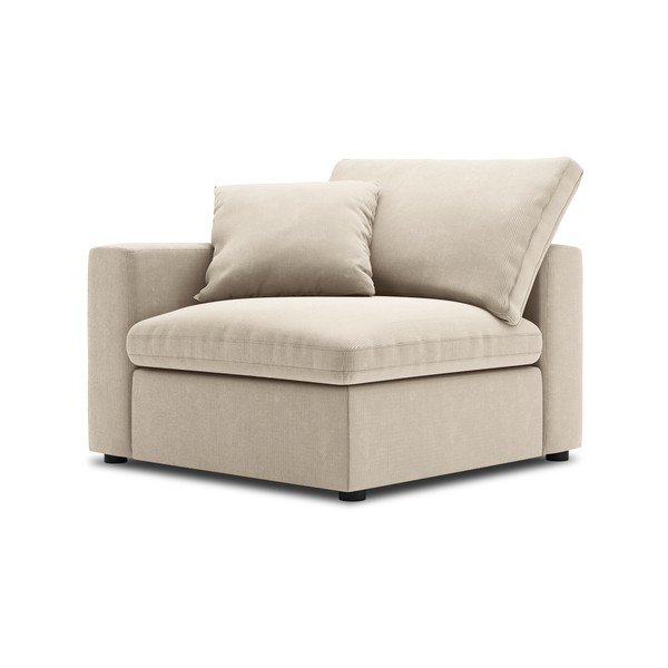 Bež kutni dio modularne sofe od samta Windsor & Co Sofas Galaxy, lijevi kut-image-2