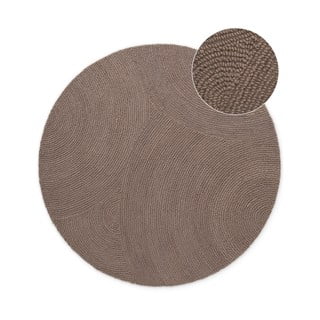 Ručno rađen vunen okrugli tepih smeđe-sivi ø 120 cm Eleni Taupe – Hanse Home