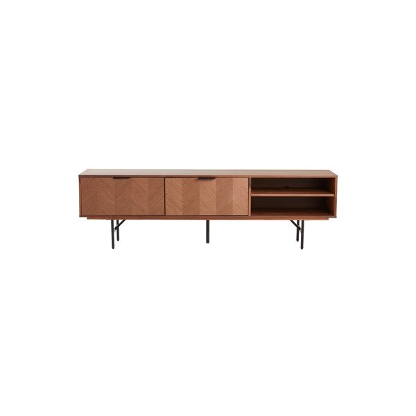 TV komoda u dekoru oraha u tamnoj prirodnoj boji 180x51x40 cm Duvberg – Jotex-image-3