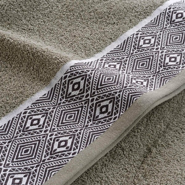 Kaki zeleni pamučni ručnik od frotira 50x90 cm Esteban – douceur d'intérieur-image-2