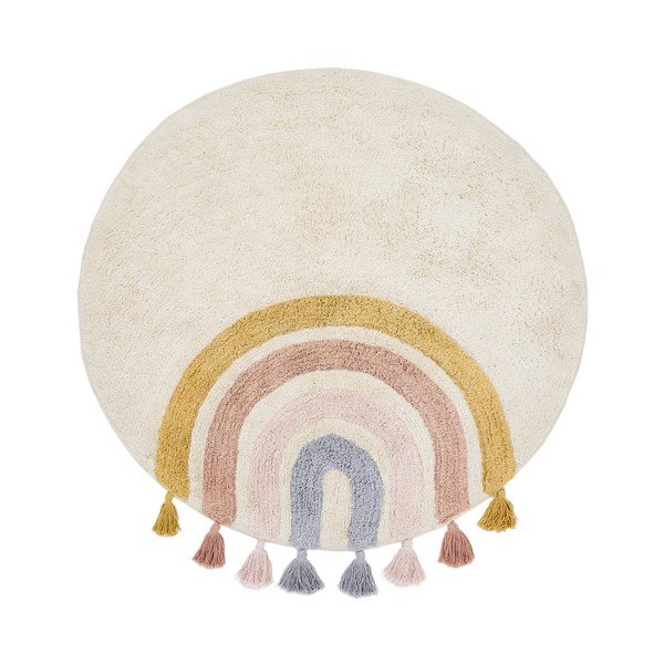 Periv/ručno rađen pamučan dječji tepih boje slonovače ø100 cm Tadea – Kave Home