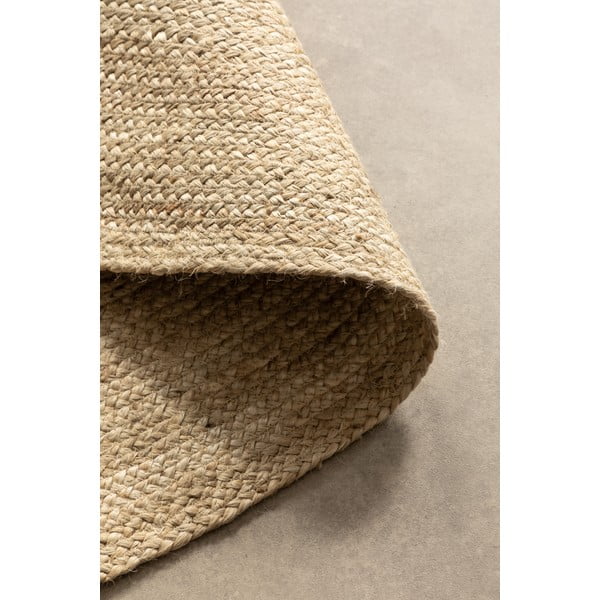 Obostrani juten okrugao tepih boje slonovače ø 140 cm Braided – Hanse Home-image-3