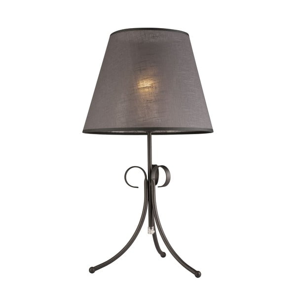 Siva stolna lampa s tekstilnim sjenilom (visina 55 cm) Lorenzo – LAMKUR