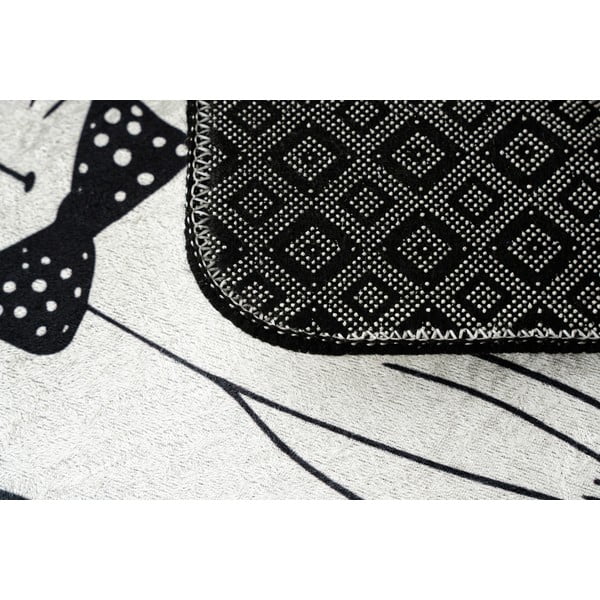 Bijelo-crni kupaonski tepih 60x40 cm Little Cats - Foutastic-image-1