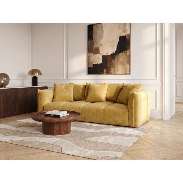 Žuta  sofa od šenila Harlem – Bobochic Paris-image-1