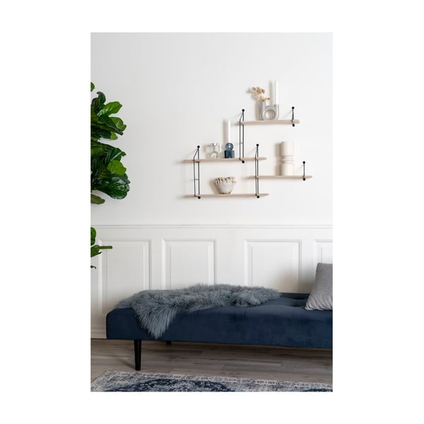 Crna podna polica od masivnog drveta paulovnije Harlem Hyde - House Nordic-image-1