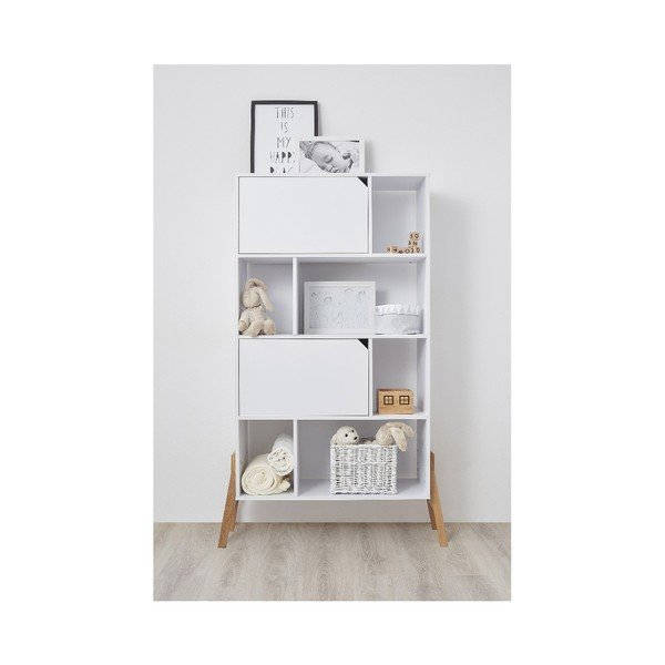 Bijela biblioteka od hrastovog drveta BELLAMY Lotta-image-2