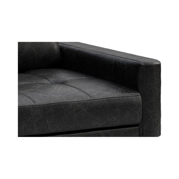 Crna kožna kutna garnitura MESONICA Musso Tufted, lijevi kut-image-4