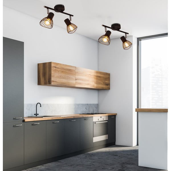 Crna stropna svjetiljka s metalnim sjenilom 39x8 cm Fly – Candellux Lighting-image-1