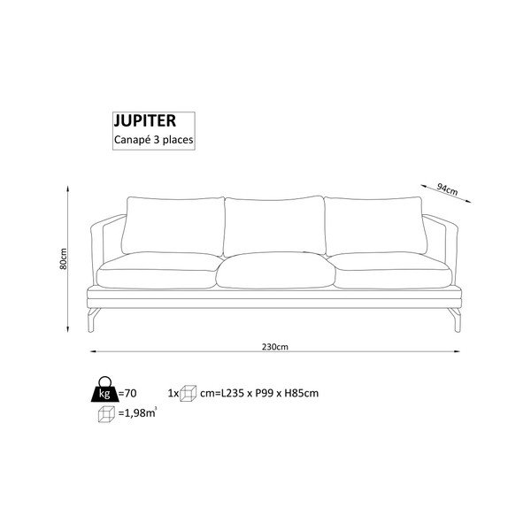 Tamno sivi trosjed Windsor &amp; Co. Sofe Jupiter-image-3