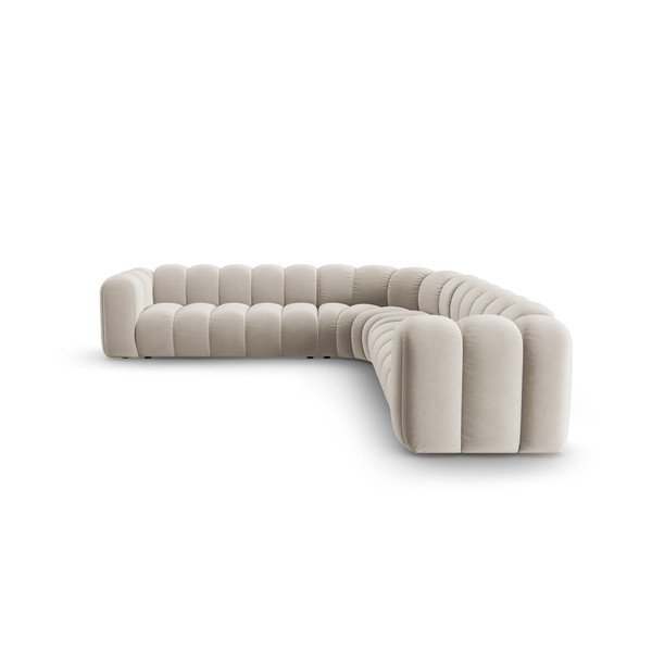 Krem baršunasti kutna garnitura Lupine – Micadoni -image-2