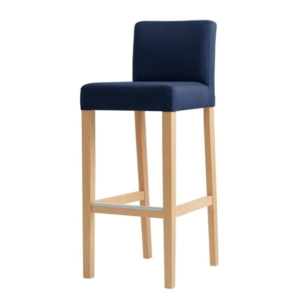 Plava barska stolica s prirodnim nogama Custom Form Wilton