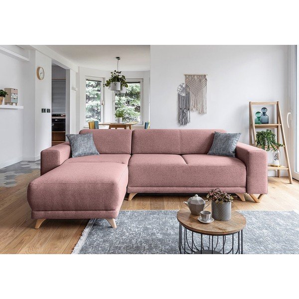 Ružičasta sklopiva/s prostorom za odlaganje kutna garnitura Classy Sophie – Miuform-image-1