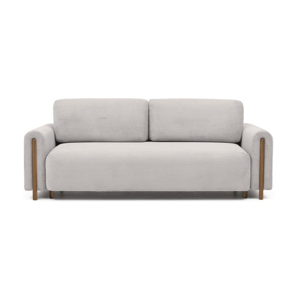 Bež sklopiva/s prostorom za odlaganje sofa od samta 244 cm Arcadova – ELTAP
